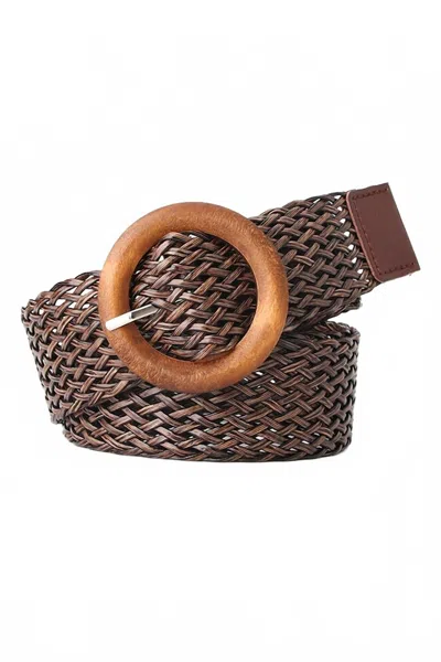 Unishe Woven Belt In Coffee Brown