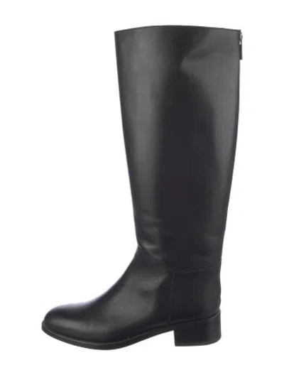 Pre-owned United Arrows Leather Riding Boots In Black