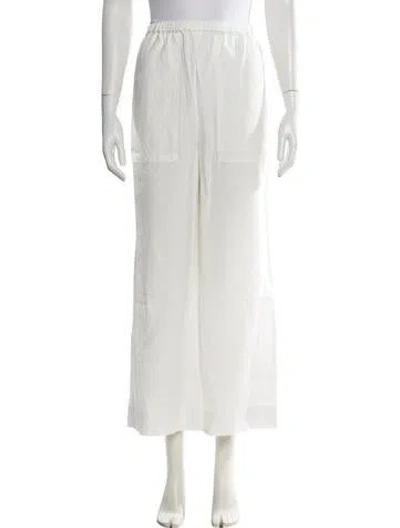 Pre-owned United Arrows Linen Wide Leg Pants In White