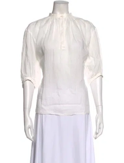 Pre-owned United Arrows Three-quarter Sleeve Top In White