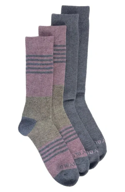 United By Blue 2-pack Stripe Wool & Yak Blend Crew Socks In Multi