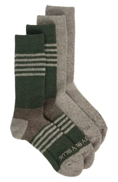 United By Blue 2-pack Stripe Wool & Yak Blend Crew Socks In Multi