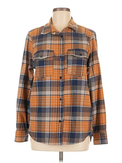 Pre-owned United By Blue Long Sleeve Button Down Shirt In Orange