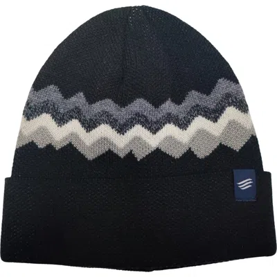 United By Blue The Merino Wool Mountain Scape Knit Beanie In Black
