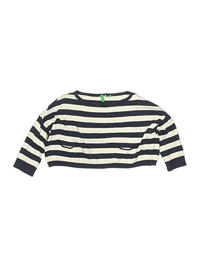 Pre-owned United Colors Of Benetton Kids'  3/4 Sleeve T-shirt In White