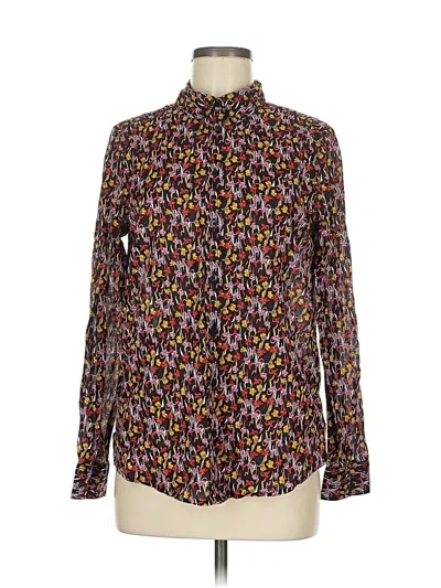 Pre-owned United Colors Of Benetton Long Sleeve Blouse In Black