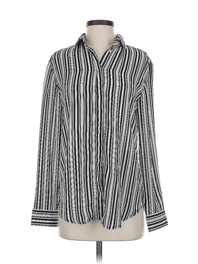 Pre-owned United Colors Of Benetton Long Sleeve Blouse In Silver