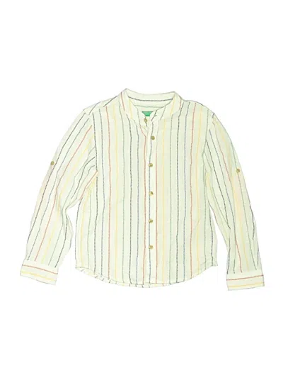 Pre-owned United Colors Of Benetton Kids'  Long Sleeve Button Down Shirt In Yellow