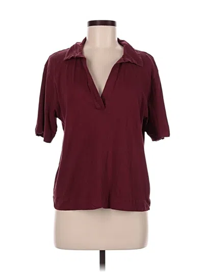 Pre-owned United Colors Of Benetton Short Sleeve Polo Shirt In Burgundy