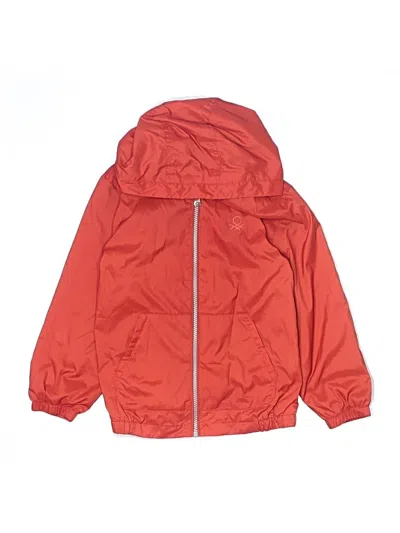 Pre-owned United Colors Of Benetton Kids'  Windbreaker Jacket In Red
