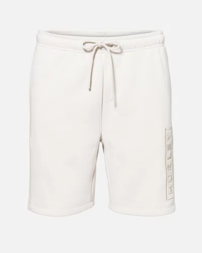 United Legwear Men's Essential Boxed Logo Fleece Shorts In Bone