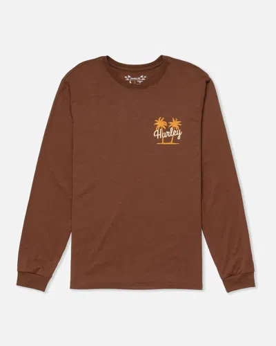 United Legwear Men's Everyday H2o-dri 2 Palms Slub Long Sleeve T-shirt In Hickory Brown