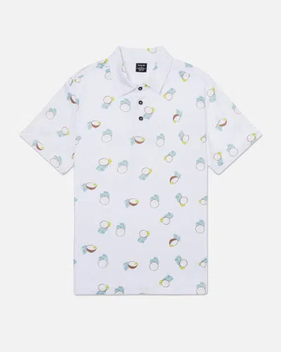 United Legwear Men's H2o-dri Fiesta Mesh Ace Polo In White Combo