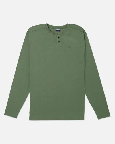 United Legwear Men's H2o-dri Slub Long Sleeve Henley T-shirt In Malverde