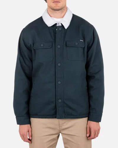 United Legwear Men's Industry Sherpa Lined Canvas Long Sleeve T-shirt In Armored Navy