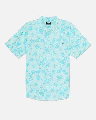 United Legwear Men's One And Only Stretch Print Short Sleeve Shirt In Bliss Blue