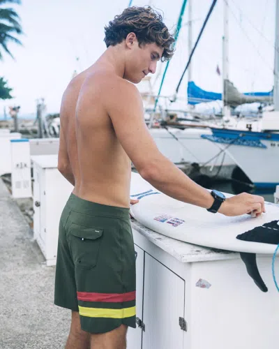 United Legwear Men's Phantom-eco Block Party Boardshort 18" In Charcoal Fern 2