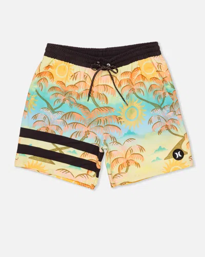 United Legwear Men's Phantom Eco Block Party Volley Boardshort 17" In Pineapple