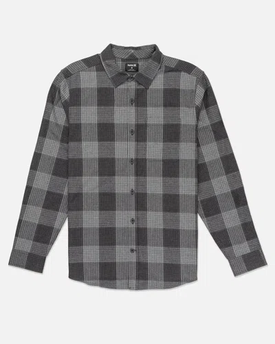 United Legwear Men's Portland Organic Flannel Long Sleeve In Dark Stone Grey