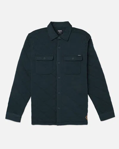 United Legwear Men's Santa Cruz Quilted Long Sleeve Fleece In Armored Navy