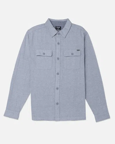 United Legwear Men's Santa Cruz Twill Long Sleeve Flannel In Stone Grey