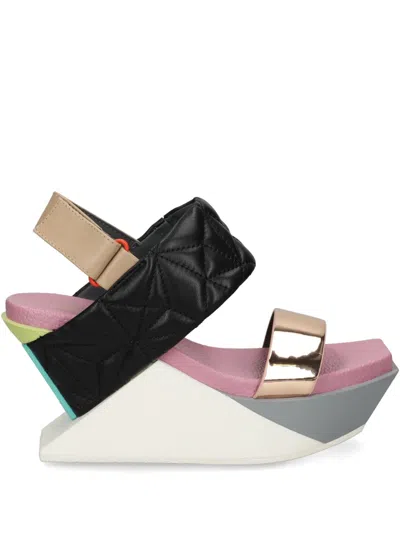 United Nude 100mm Delta Sandals In White/black