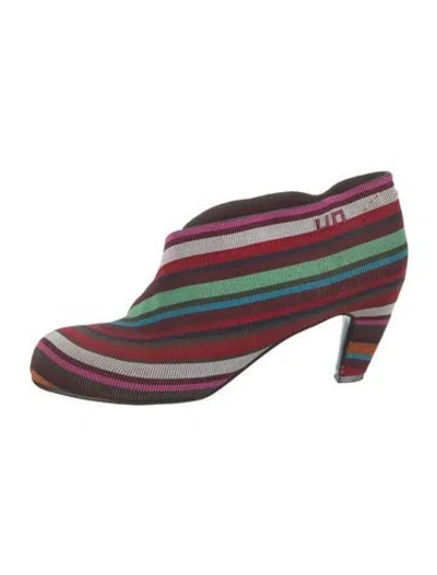 Pre-owned United Nude Canvas Striped Boots In Red