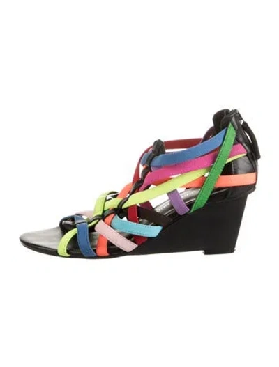 Pre-owned United Nude Colorblock Pattern Sandals In Multicolor
