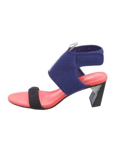 Pre-owned United Nude Colorblock Pattern Slingback Sandals In Blue