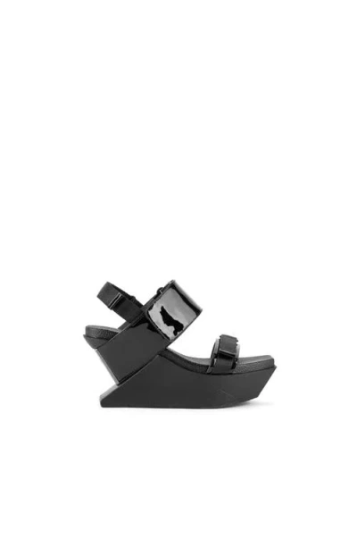 United Nude Delta Run Wedge Sandals In Black