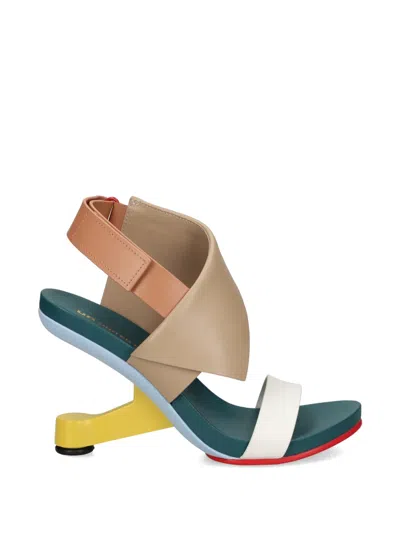 United Nude Eamz Polo Colour-blocking Architectural-heel Sandals In Multi