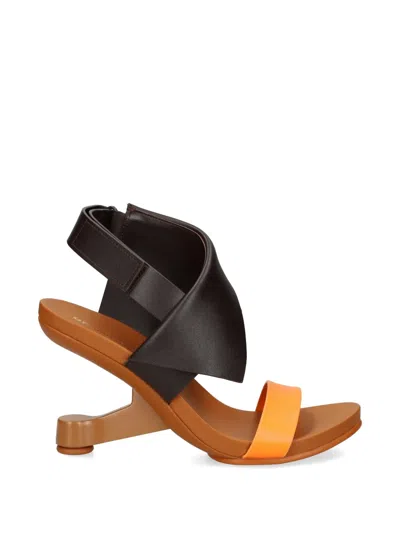 United Nude Eamz Polo Touch-strap Sculptural Sandals In Brown