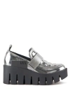 United Nude Grip Trooper Lug Platform Loafer In Silver