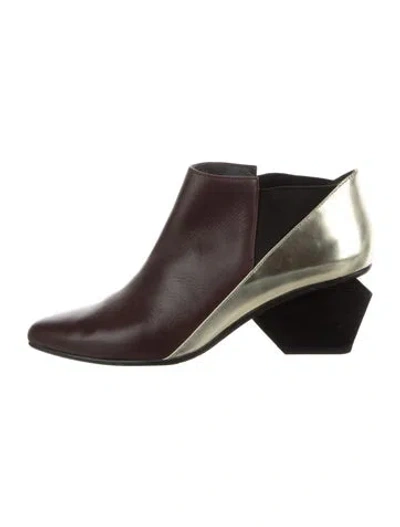 Pre-owned United Nude Leather Chelsea Boots In Burgundy