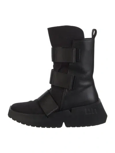 Pre-owned United Nude Leather Combat Boots In Black