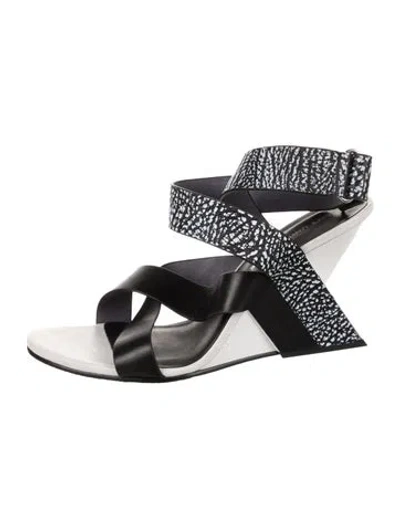 Pre-owned United Nude Leather Printed Sandals In Blue