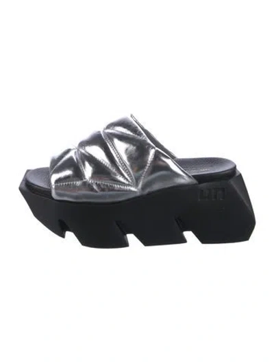 Pre-owned United Nude Leather Slides In Black