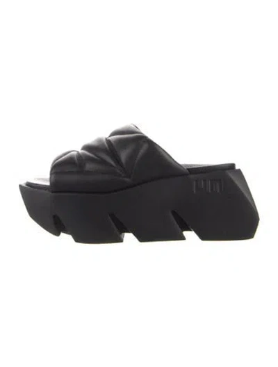 Pre-owned United Nude Leather Slides In Blue