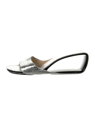 Pre-owned United Nude Leather Slides In Silver