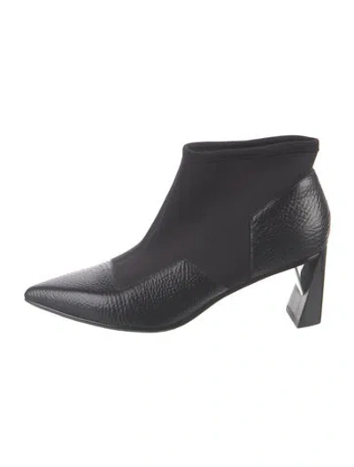 Pre-owned United Nude Leather Sock Boots In Black