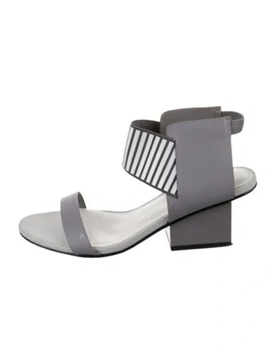 Pre-owned United Nude Leather Striped Sandals In Grey