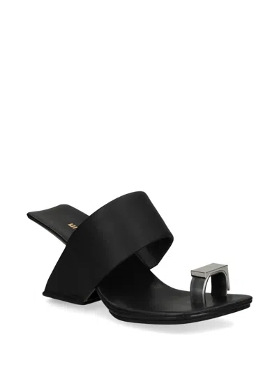 United Nude Loop Toe Hi Architectural-heel Toe-ring Sandals In Black