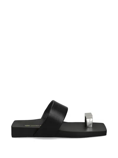 United Nude Loop Toe Lo Square-toe Sandals In Black