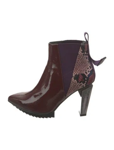 Pre-owned United Nude Patent Leather Animal Print Chelsea Boots In Multi