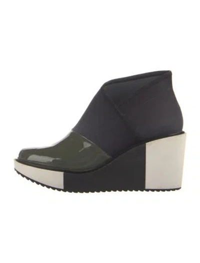 Pre-owned United Nude Patent Leather Colorblock Pattern Rain Boots In Blue