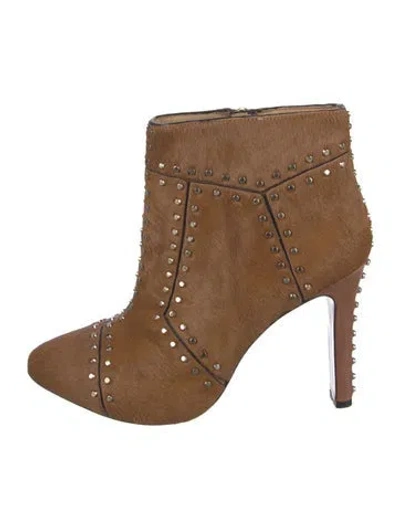 Pre-owned United Nude Ponyhair Animal Print Boots In Brown