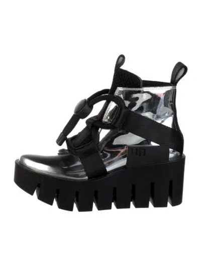 Pre-owned United Nude Pvc Graphic Print Boots In Black