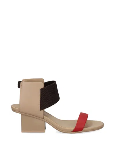 United Nude Raila Mid Elasticated-strap Block-heel Sandals In Brown