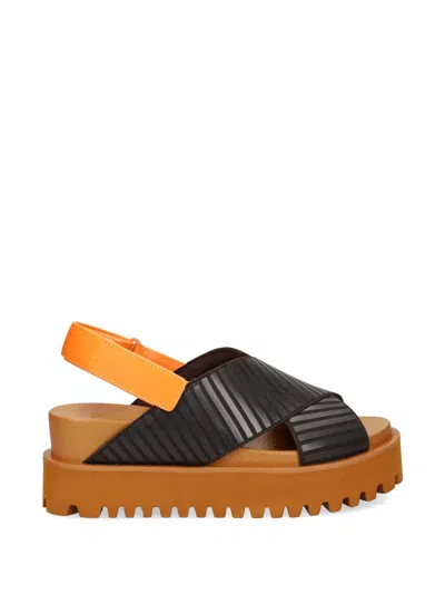 United Nude Rico X Sandal Striped Crossover-strap Sandals In Black