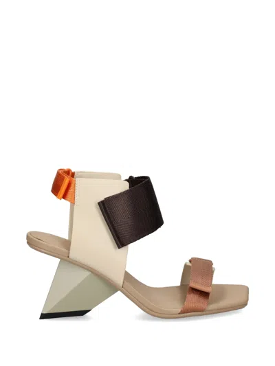 United Nude Rockit Run Touch-strap Geometric-heel Sandals In Multi